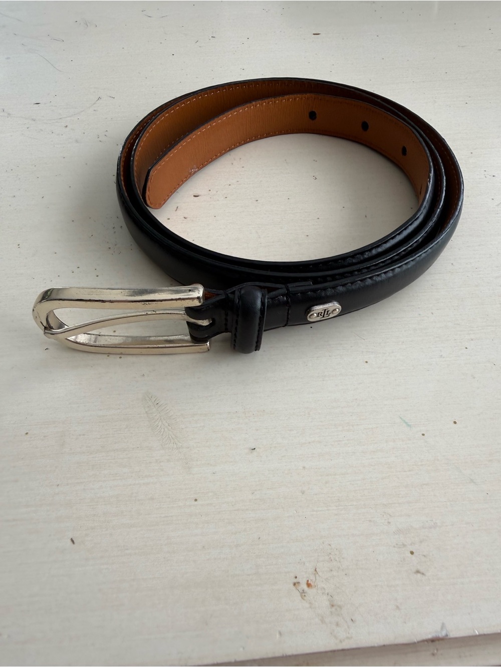 Classic Black Leather Men's Belt with Silver Buckle